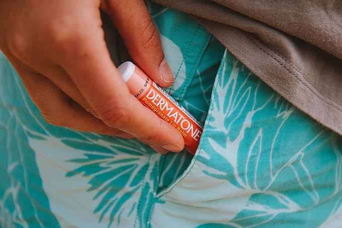 Dermatone Pomegranate Lip Balm | Moisturizing | Aloe and Vitamin E | Soothe & Replenish Dry & Chapped Lips | SPF 30 | 3-pack (Pomegranate, 0.15oz sticks)