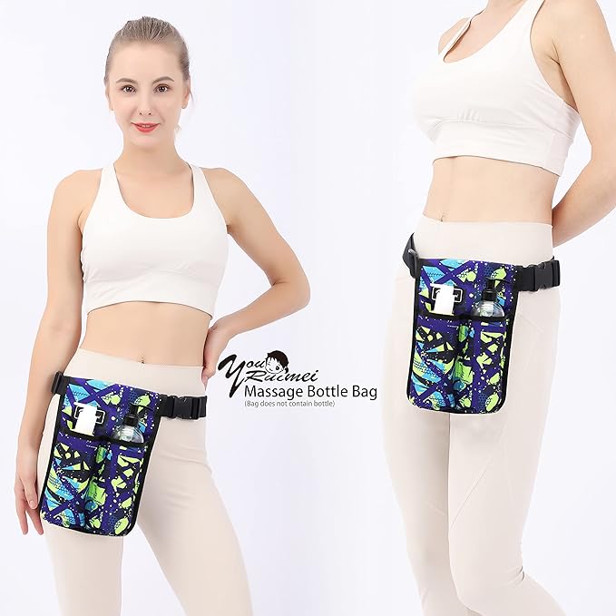 Massage Bottle Bag Massage Therapist Holster Massage Lotion Holster Massage Oil Holster(YR2KD-MiCai-LV)
