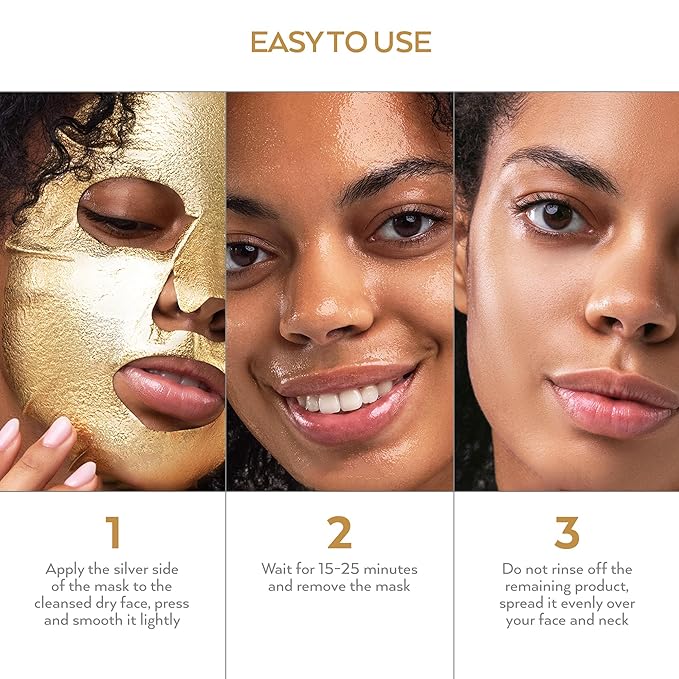 Korean Collagen Face Mask 15 PACK - 24K Gold Face Mask Skin Care - Premium Alternative to Korean Sheet Masks - Deep Collagen Mask For Face, Skin - Hydrating Face Masks Skincare Set