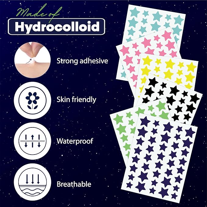 Star Pimple Patches for Face β Hydrocolloid Acne Patches for Quick Zit Relief and Blemishes, Invisible Spot Stickers That Stay All Night, Gentle for All Skin Types, Oil-Free (240 Count)