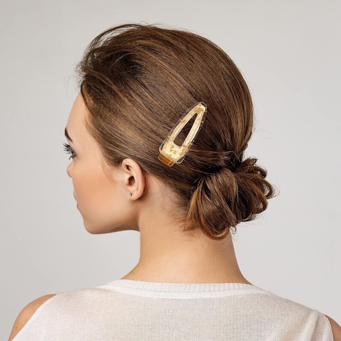 HooLing 16 Pcs Bridesmaid Hair Clips No Bend Gold Glitter Makeup Bangs Clips Bridesmaid Proposal Hair Accessories for Bride Women Wedding