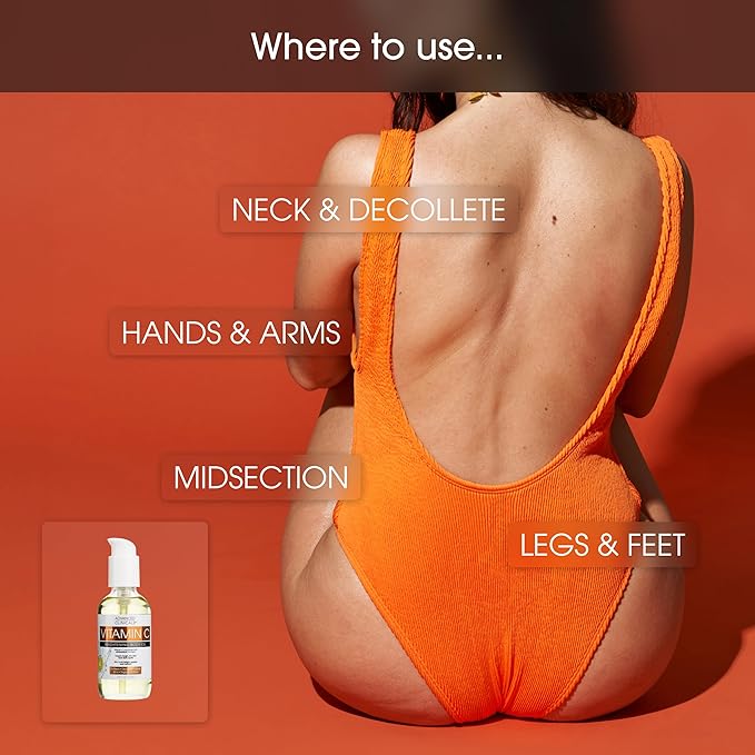 Advanced Clinicals Collagen Lifting Body Oil + Vitamin C Brightening Body Oil Moisturizer Skin Care Set - Nourishing, Brightening, & Firming Oil To Improve Look Of Sagging Skin, 2PC Bundle