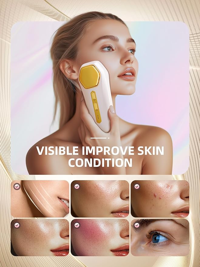Multifunctional Facial Massager, Real Glass Glow Device for Face and Neck, Portable Face Massager Tool for Skin Care Pore Care, Enhanced Skin Radiance Effective Against Dullness