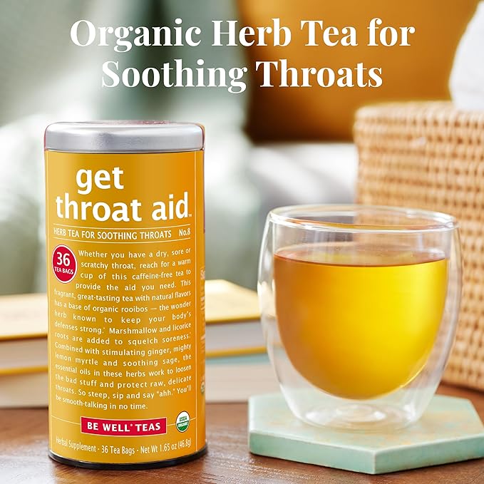 The Republic of Tea — Organic Get Throat Aid Herb Tea Refill Bag, 250 Tea Bags, Naturally Caffeine Free Be Well Tea