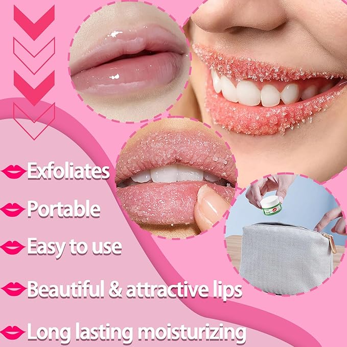 2PCS Lip Scrub Exfoliator,Gentle Lip Scrubber Exfoliator,Lip Exfoliator Scrub for Daily Lip Care,Lip Moisturizer for Nourishing Lip(Peach, Avocado)