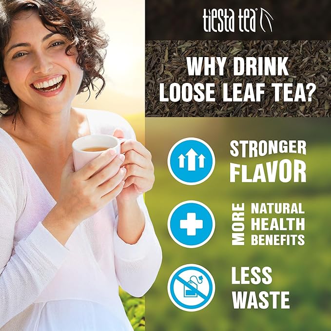 Tiesta Tea - Yerba Mate | Loose Leaf | Traditional Green Maté Tea | Premium High Caffeinated Blend | Make Hot or Iced | Brews Up to 200 Cups | All Natural Flavors | 12oz Resealable Bulk Pouch