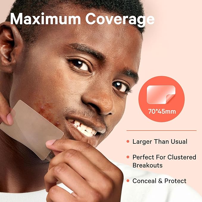 Sosky Large Pimple Patches XL Hydrocolloid Acne Patches for Face & Body Cystic Pimple & Zit Patch for Nose Chin Back, Bacne & Breakouts Vegan Cruelty-Free(8 Count)