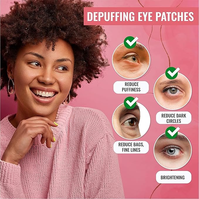 Under Eye Patches for Dark Circles, Puffiness and Eye Bags with 24K Gold - Anti-Wrinkle for Puffy Eyes, Eye Masks with Hyaluronic Acid and Collagen Hydrogel Eye Gel Pads, Premium Korean Skincare 30pcs