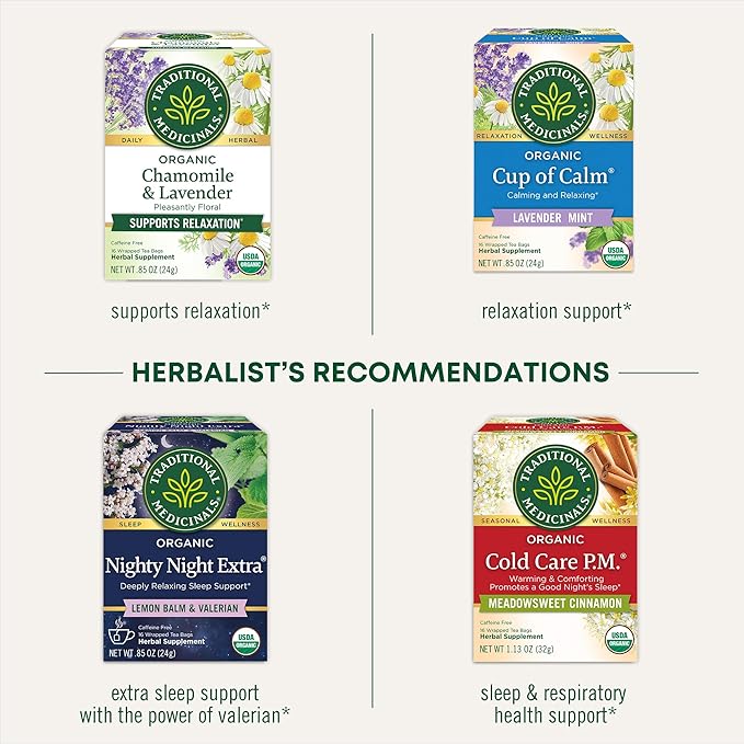 Traditional Medicinals Organic Nighty Night Tea, 16 Tea Bags (Pack of 1)