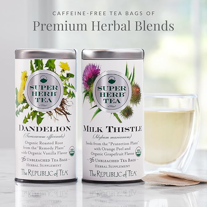 The Republic of Tea — Organic Nettle SuperHerb Tea Tin, 36 Herbal Tea Bags, Naturally Caffeine-Free
