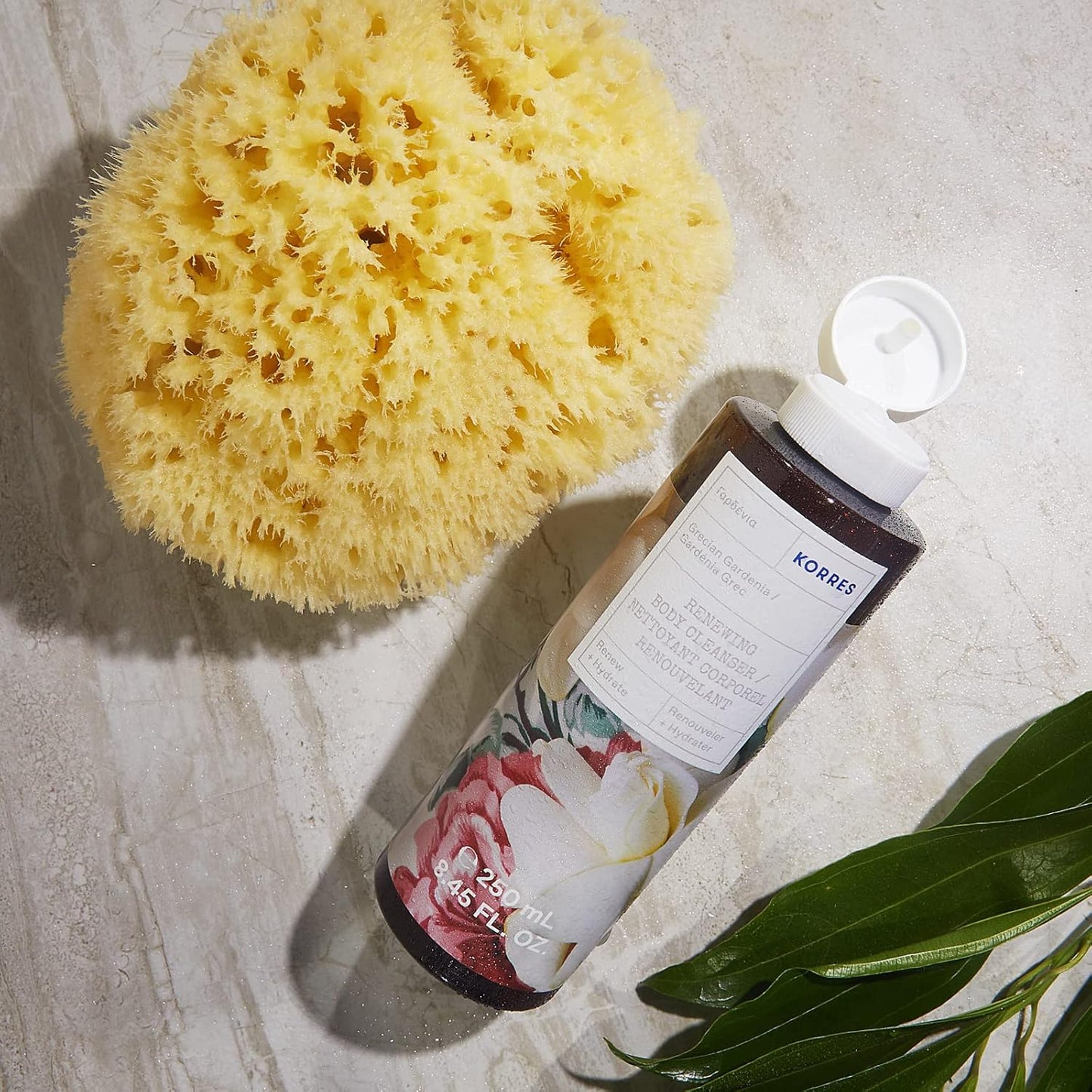 KORRES Renewing Body Cleanser Grecian Gardenia, Foaming Shower Gel with Aloe, Wheat Proteins & Marshmallow Root, Gentle Wash Retains Skin Hydration for Soft Supple Feel, Vegan Formula, 8.45 Fl Oz