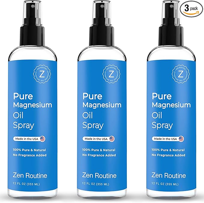 Pure Magnesium Oil Spray - 12 fl oz, 100% Organic Magesium Oil - Made in The USA
