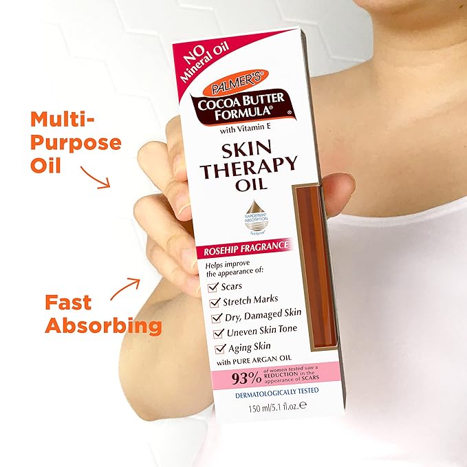 Palmer's Cocoa Butter Formula Skin Therapy Moisturizing Body Oil with Vitamin E, Rosehip Fragrance, 2 Ounces