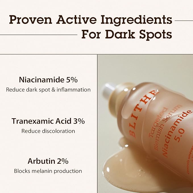 BLITHE Skin Radiance Duo – Pressed Serum & Niacinamide Tranexamic Acid Serum | Dark Spot Corrector & Hydrating Moisturizer | Korean Skincare for Clear, Glowing Skin