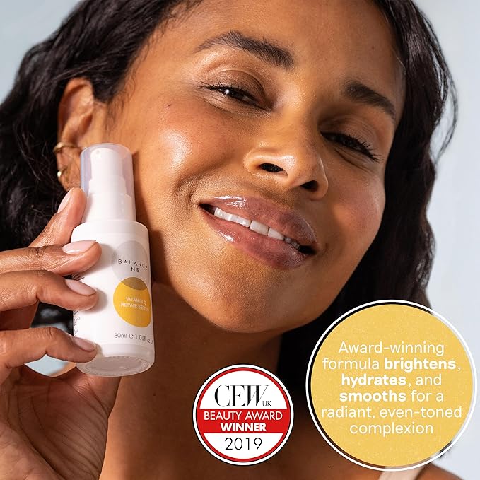 Balance Me Vitamin C Repair Serum, With Hyaluronic Acid, Reduce Age Spots & Hyperpigmentation, Anti-Ageing & Hydrating Face Serum – 100% Natural, Vegan & Cruelty Free, Made in UK, 1.01 Fl Oz