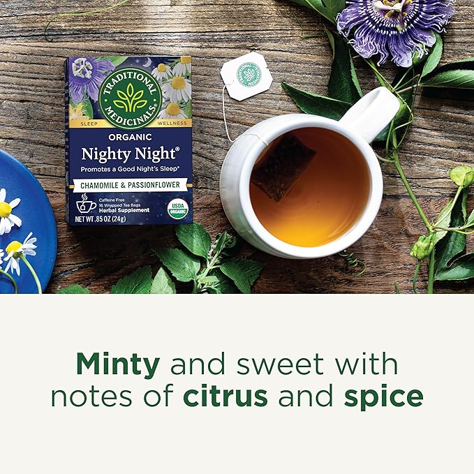 Traditional Medicinals Organic Nighty Night Tea, 16 Tea Bags (Pack of 1)