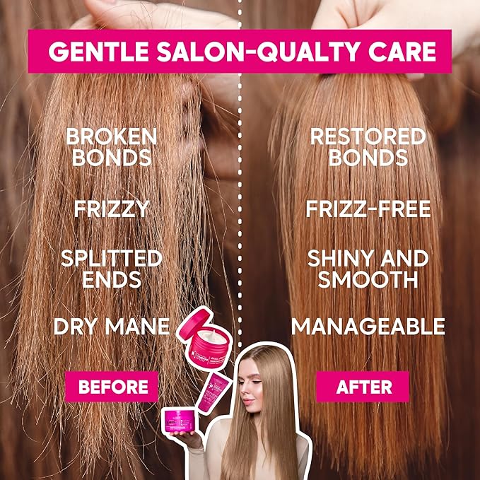 Hair Treatment Masks – Brazilian Bondox Thermal Repair Mask for Frizzy,Damaged Hair –With Collagen from Seaweed & Almond Oil – Intensive Moisture & Straightening Treatment(BRAZILIAN BONDOX 33.8 fl.oz)