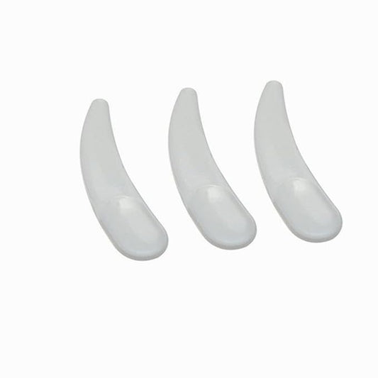 Ebonee 100 Pcs Mini Curved Cosmetic Spatula Scoop, Reusable Makeup Face Mask Spoon for Cream, Lotions, Moisturizers (White)