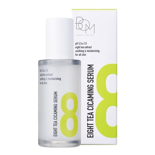 BOM COSMETICS Eight Tea Cicaming Serum 1.28 fl. Oz, Hyaluronic Acid, Moisturizer for Sensitive & Dry Skin, Non-Sticky, Panthenol & Ceramide for Soothing and Moisturizing, Glass Skin Korean Skin Care