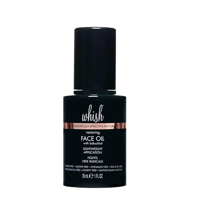 Whish Face Oil with Bakuchiol - Body & Face Moisturizer for Women & Men - Natural Retinol Alternative - Skin Care & After Shower Body Oil - For All Skin Types - 1 oz
