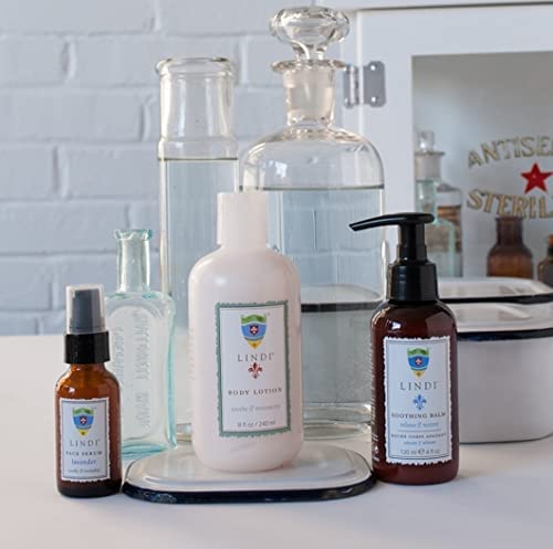 LINDI SKIN Vital Hydration Oncology Skincare Collection Gift Set That Includes Lavender Face Serum, Body Lotion, and Soothing Balm - Non-Irritating Hydrating Products for Dry & Itchy Skin