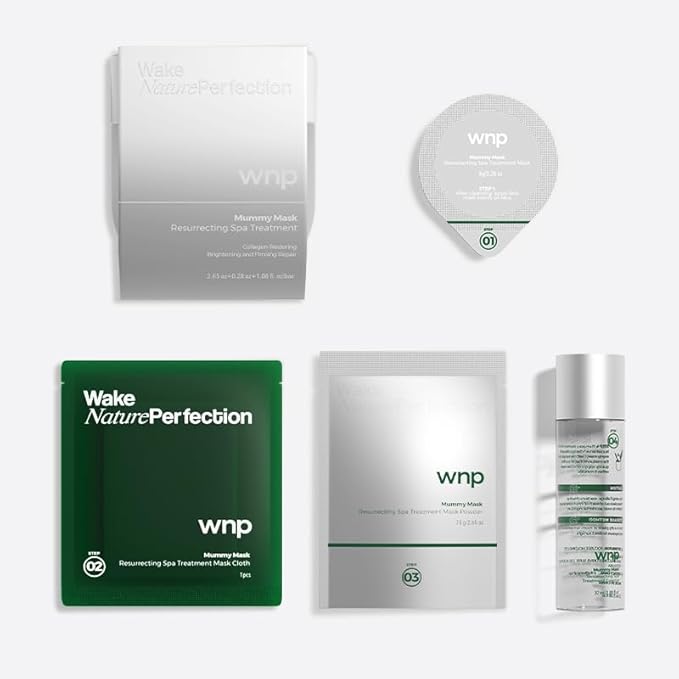 Facial Mummy Mask SPA Deep Hydration,Elasticity & Anti-Aging with 3 Types of Collagen,Self-Heating in 15 Mins,3D Lifting & Firming, Home Skincare for Tight,Youthful,Glowing Skin