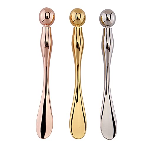 WOIWO 1 PCS Metal Cosmetics Dipping Spoon Cream Shovel Spoon Beauty Mask Small Spoon Eye Cream Stick (rose gold)