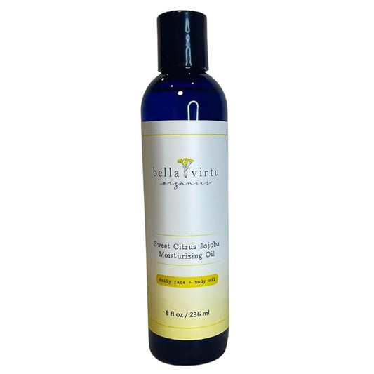 Sweet Citrus Jojoba Moisturizing Oil, Organic Face and Body Oil, Natural Skincare for Men and Women, Bath Oil for Hydration
