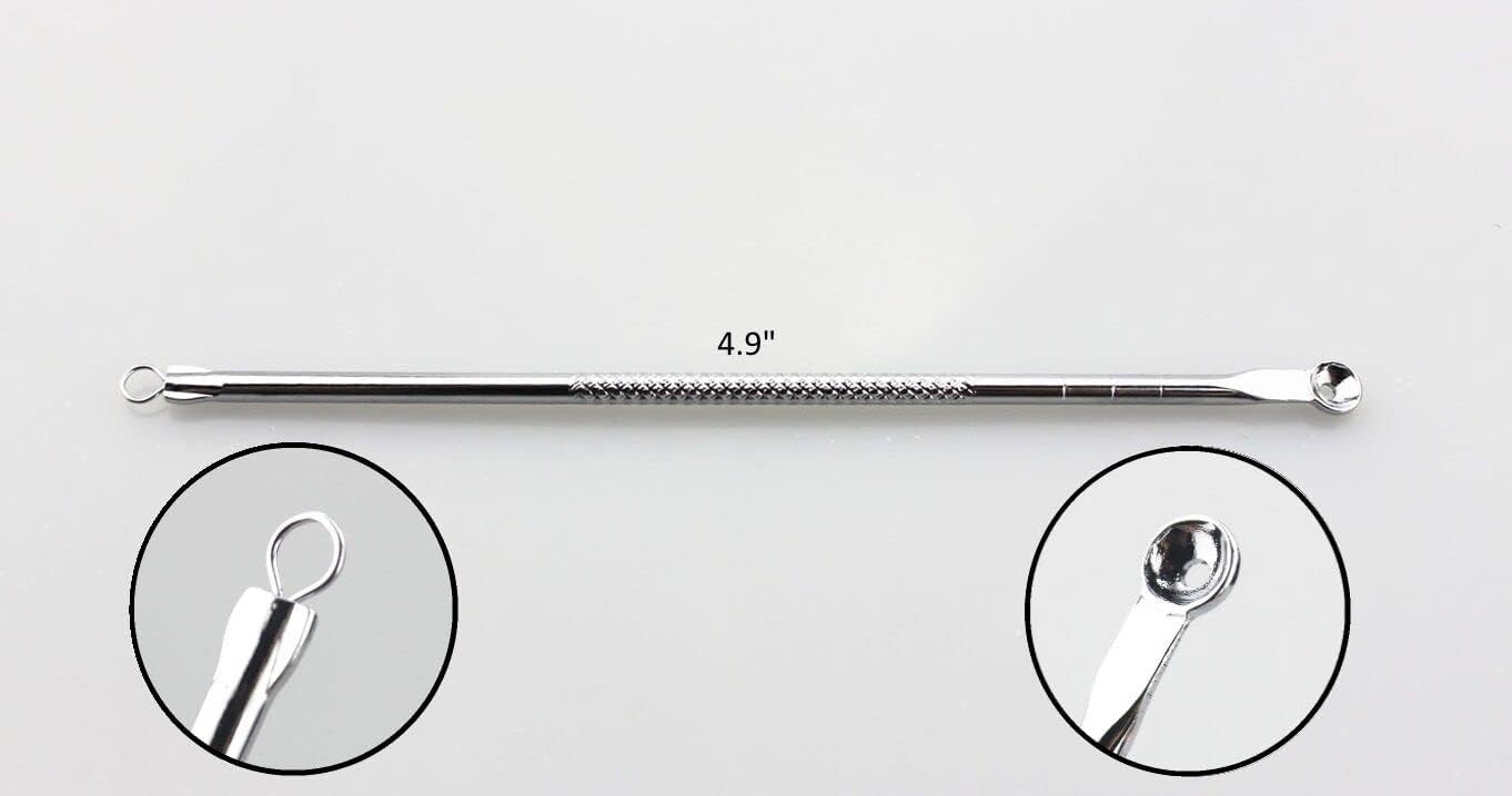 Blackhead Remover Tool Kit Set 6 PCS Professional Surgical Stainless Steel Extractors for Facial and Body Blemishes