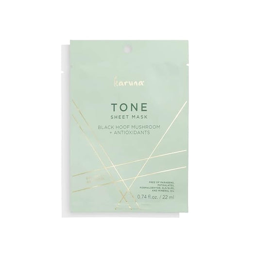 Karuna Skin - TONE Facial Mask for Well-Toned, Moisturized & Balanced Skin, Age-Defying Facial Skin Care Products, Hydrating Face Masks with Black Hoof Mushroom & Antioxidants, 0.74 fl. oz./22 ml