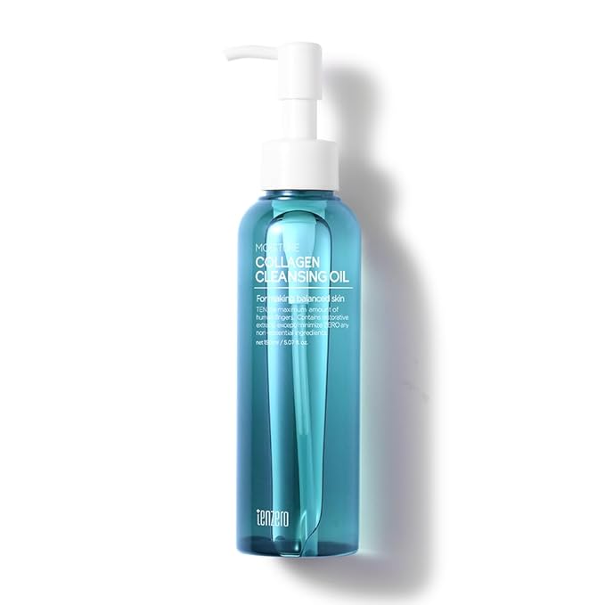 tenzero Moisture Collagen Cleansing Oil 5.07 fl oz (150ml), Hydrating, Daily Makeup Blackhead Remover for Face, Pore Control Cleansing Oil, Korean Skincare, Double Cleansing
