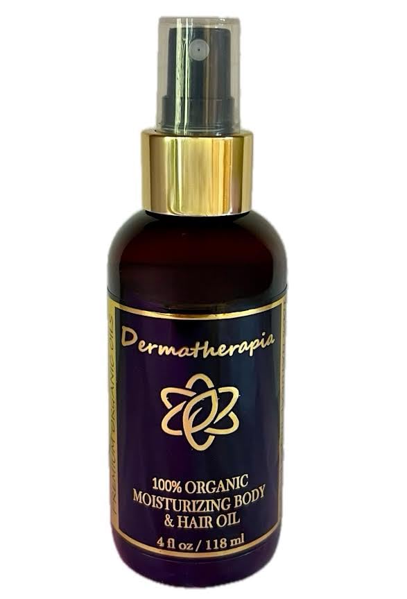 100% Organic Luxury Body Oil, Hair Oil, and Face Oil -Smoothing for Aging Skin, Scalp, and Problem Skin. Ultra Moisturizing and Delivers Nutrients to Promote Soft Skin and Silky Hair. Absorbs Quickly