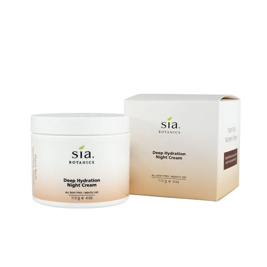 Deep Hydration Night Face Cream (118ml/4oz Tub) | Facial Moisturizer w/Jojoba, Evening Primrose, Vitamin E | Natural, Clean, Botanical Skincare for Women