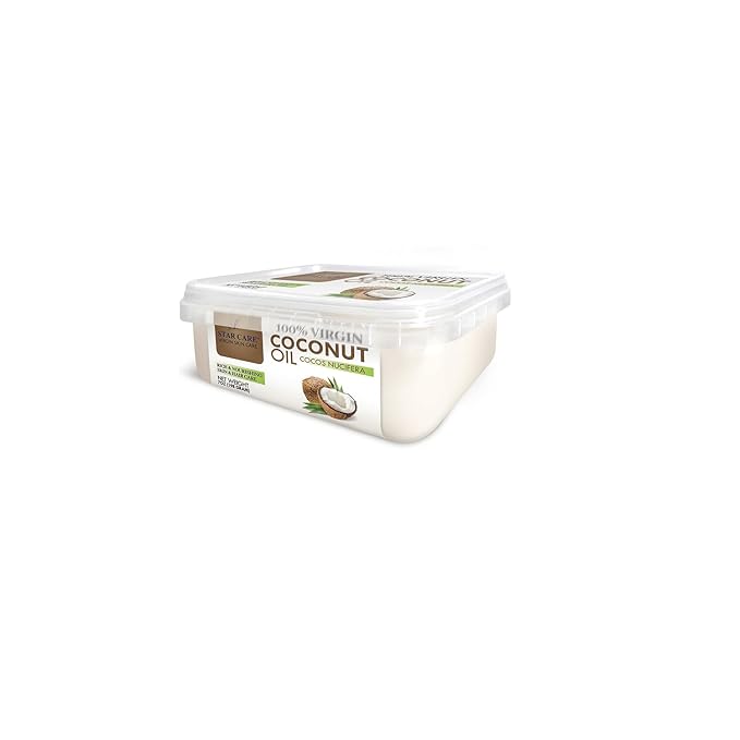 Star Care Virgin Coconut Oil (7oz/198g) Grade A Pure Natural Unrefined Fresh Moisturizing, Ideal for Dry and Cracked Skin. It can be used in Body, Hair and Face.