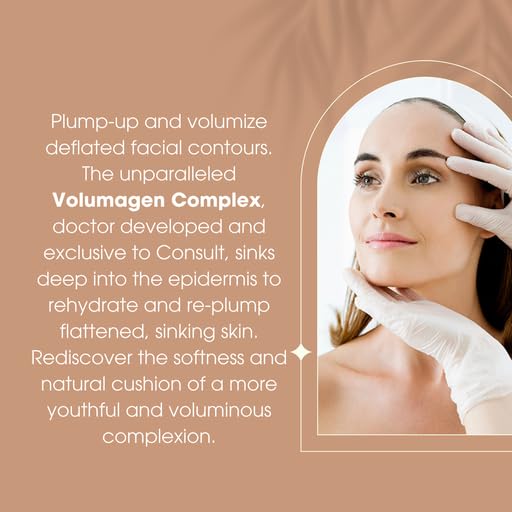 Consult Beaute Volumagen - Collagen Eye Cream - Hydrating - Plumping - Targets Deep Under Eye Hollows - Visibly Smoothen Lines & Wrinkles - Micronized Hyaluronic Acid - Caffeine - 0.5 oz
