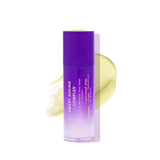 TRUTH & BEAUTY Intermediate Smart Ageing Complex Serum 0.1% Retinol, 0.5% Bakuchiol & Ginseng Extract for Fine Lines, Wrinkles Hydration Face Serum for All Skin Types (1.01 Fl OZ) Smart Ageing