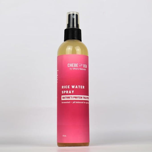 Uhuru Naturals Rice Water Spray - Nature's Protein Treatment (8 oz) - pH Balanced - We have perfected our Fermented Rice Water to a Science for an exact period of time 4 Maximum Benefits