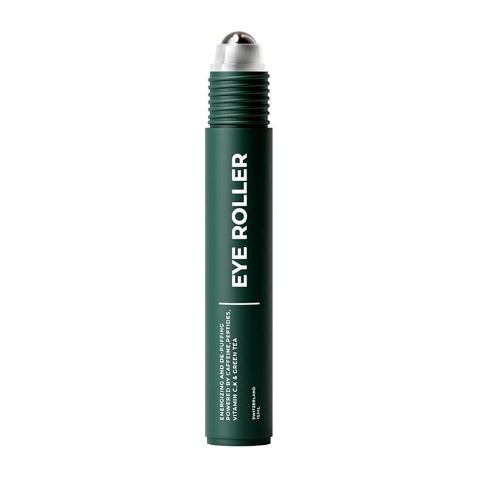 Wolf Project Eye Care Set - Energizing Eye Roller + Under Eye Mask for Dark Circles and Puffiness, With Caffeine, Vitamin C and Peptides