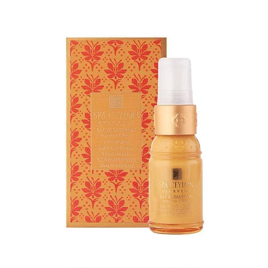SPA CEYLON Sal & Saffron Eye Zone Treatment Concentrate | Vitamin E Rich for Day & Night with Hyaluronic Acid | Minimizes Discolorations & Puffiness