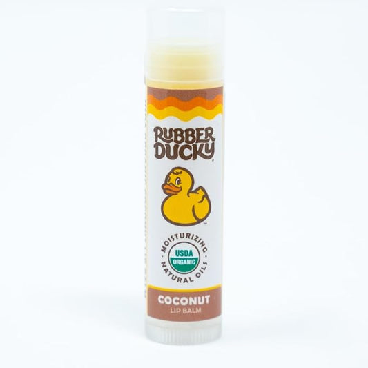 Rubber Ducky Sunscreen - Organic Lip Balm for Women, All Natural Lip Balm Stick with Vitamin E - Moisturizing & Hydrating Lip Balm for Dry Lips - Untinted and Non-Toxic Lip Care - Coconut, 3 Pack