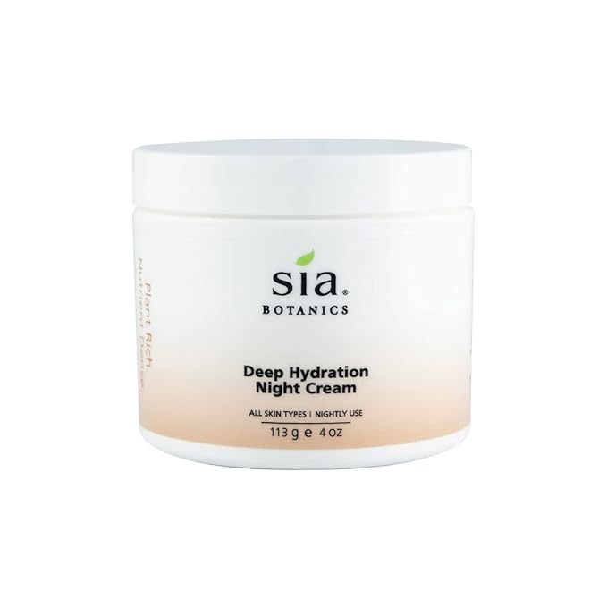 Deep Hydration Night Face Cream (118ml/4oz Tub) | Facial Moisturizer w/Jojoba, Evening Primrose, Vitamin E | Natural, Clean, Botanical Skincare for Women