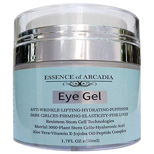 Eye Gel, for Dark Circles, Puffiness, Wrinkles, Skin Firming and Bags - Effective Anti-Aging Eye Gel for Under and Around Eyes including Crows Feet with Hyaluronic Acid and Aloe Vera- 1.7 fl. oz.