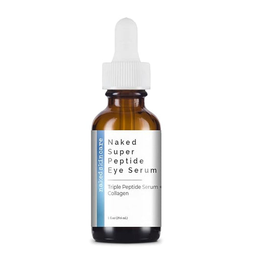 Naked Collagen Peptides Serum for Face with Vitamin C - Anti Aging Serum Skincare for Under Eye with Sweet Almond Oil - Dark Spot Corrector and Pore Minimizer with Vitamin E Oil for Skin (1oz) (1 oz)