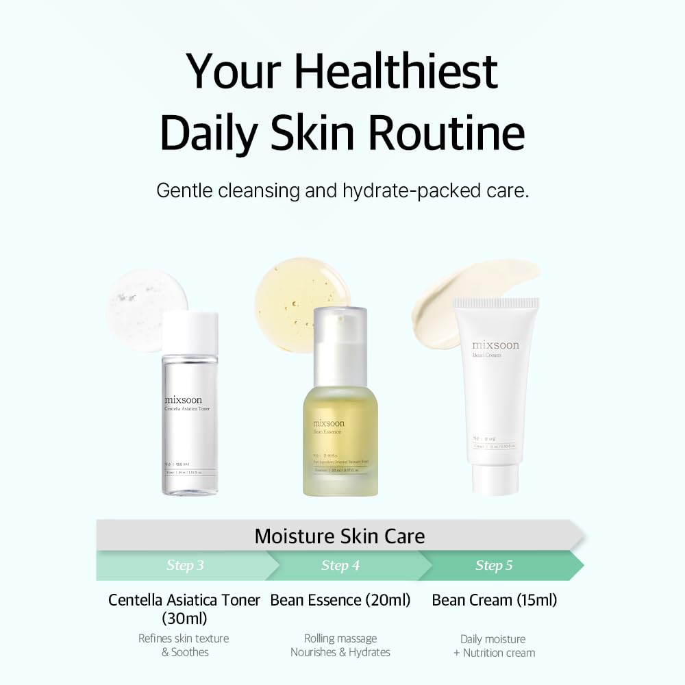 mixsoon Pure Glow Essentials Set, 5-Step Skincare Kit, Gentle & Hydrating, For All Skin Types, 5 Items Korean Glass Skin Care 29.57 Fl. Oz.