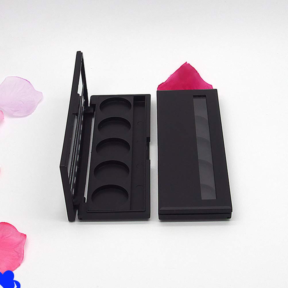 Beaupretty Eyeshadow Packaging Box Empty 5-Color Makeup Palette with Mirror Portable Cosmetic Organizer for Travel and Home Storage