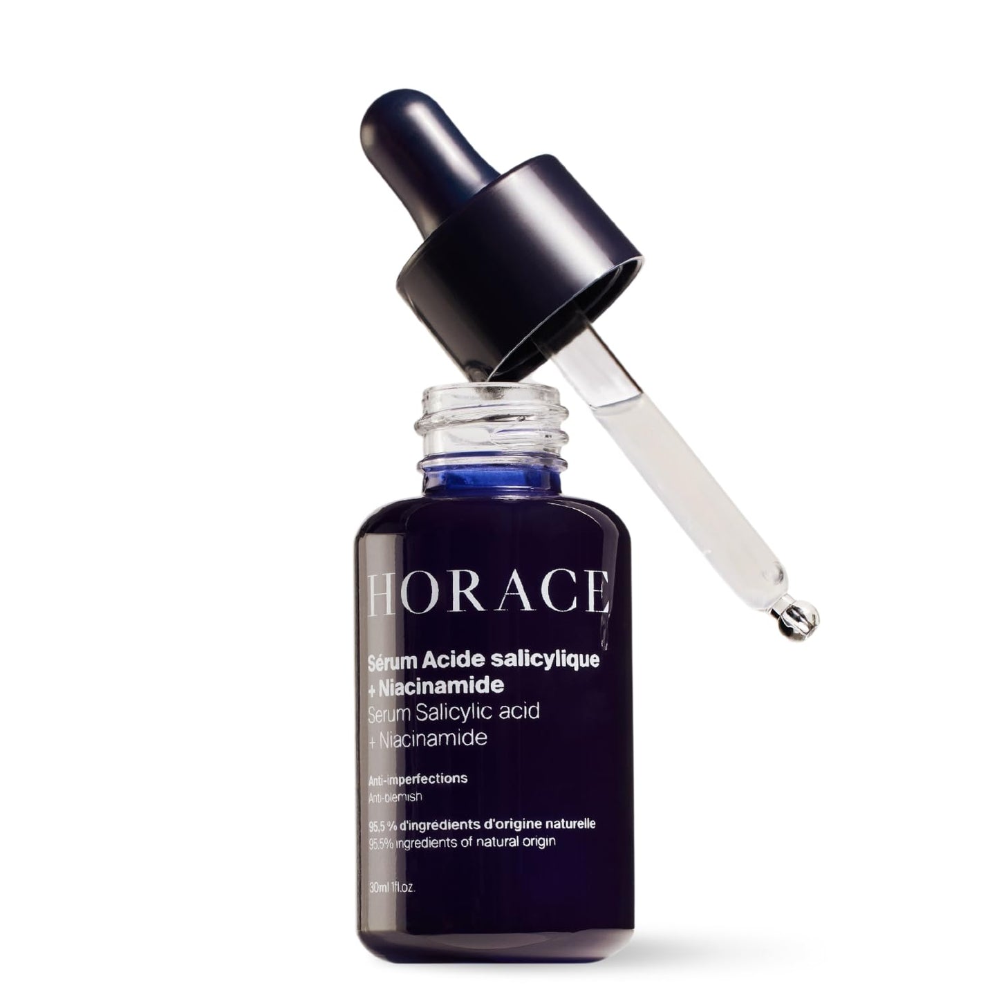 HORACE Salicylic Acid + Niacinamide Face Serum for Men – Anti-Blemish Treatment for Pore Tightening, Smoother Skin, and Redness Reduction – Vegan Skin Care for All Skin Types – Unscented, 30ml