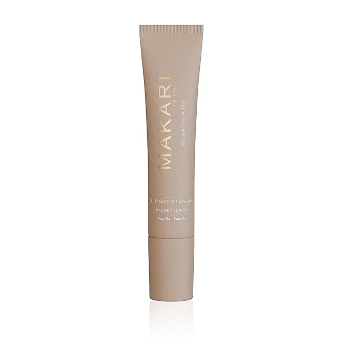 Makari Vanilla Lip Butter Balm, Ultra-Nourishing Moisturizer for Dry, Chapped Lips, Vanilla Flavor, Lightweight Non-Greasy Formula for Daily Hydration, All Skin Types, 0.5 oz