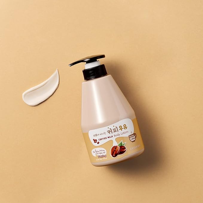 WELCOS Kwailnara Coffee Milk Body Lotion & Body Wash Set – Moisturizing & Energizing Korean Skincare Bundle with Coffee Extract, 560g / 19.75oz Each