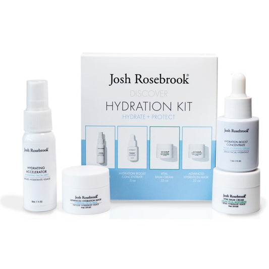 Josh Rosebrook Hydration Kit - Hydrate + Protect - Hydrating Accelerator 30mL, Hydration Boost Concentrate 15mL, Vital Balm Cream 10mL, Advanced Hydration Mask 10mL - Travel Size Skin Care Set