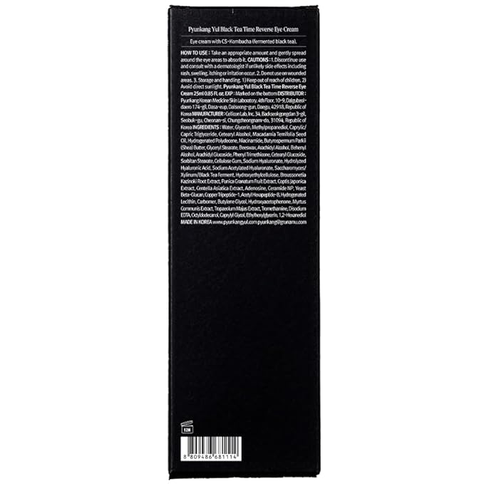 PYUNKANG YUL Black Tea Time Reverse Eye Cream, Luxurious Firming, Hyaluronic Acids, Ceramide Rich Nourishment, Moisture Barrier and Peptides Increasing Skin Elasticity, Fermented Black Tea 0.85 fl.oz.